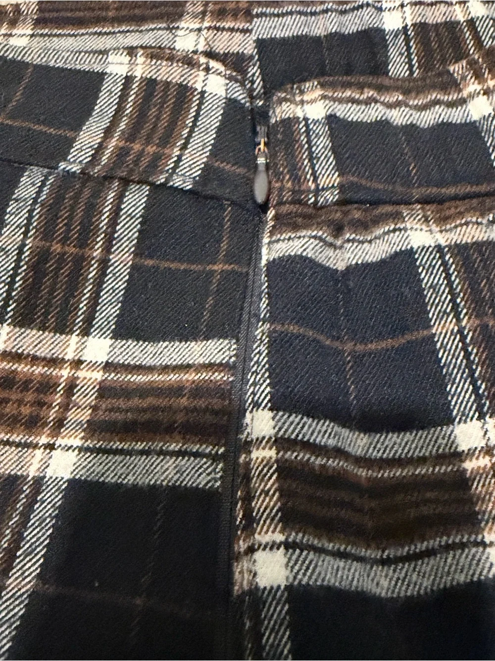 Hollister Navy Blue Plaid High Rise Skirt